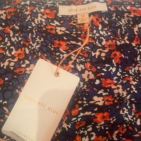 Skies are Blue Woman’s Floral Wrap Peplum Blouse Top Size Medium - Picture 3 of 13